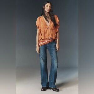 Anthropologie Pilcro Low-Rise Flared Jeans Akira Wash 28